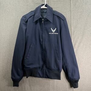 U.S. Air Force Army Jacket Adult Size M Blue Navy Mens Full Zip